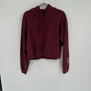 Women's Rad Vibes Only 100% Cotton Pullover Dark Red Hoodie Size Small
